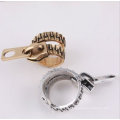 Moda Antique Bronze Zipper Finger Ring Jóias FR18